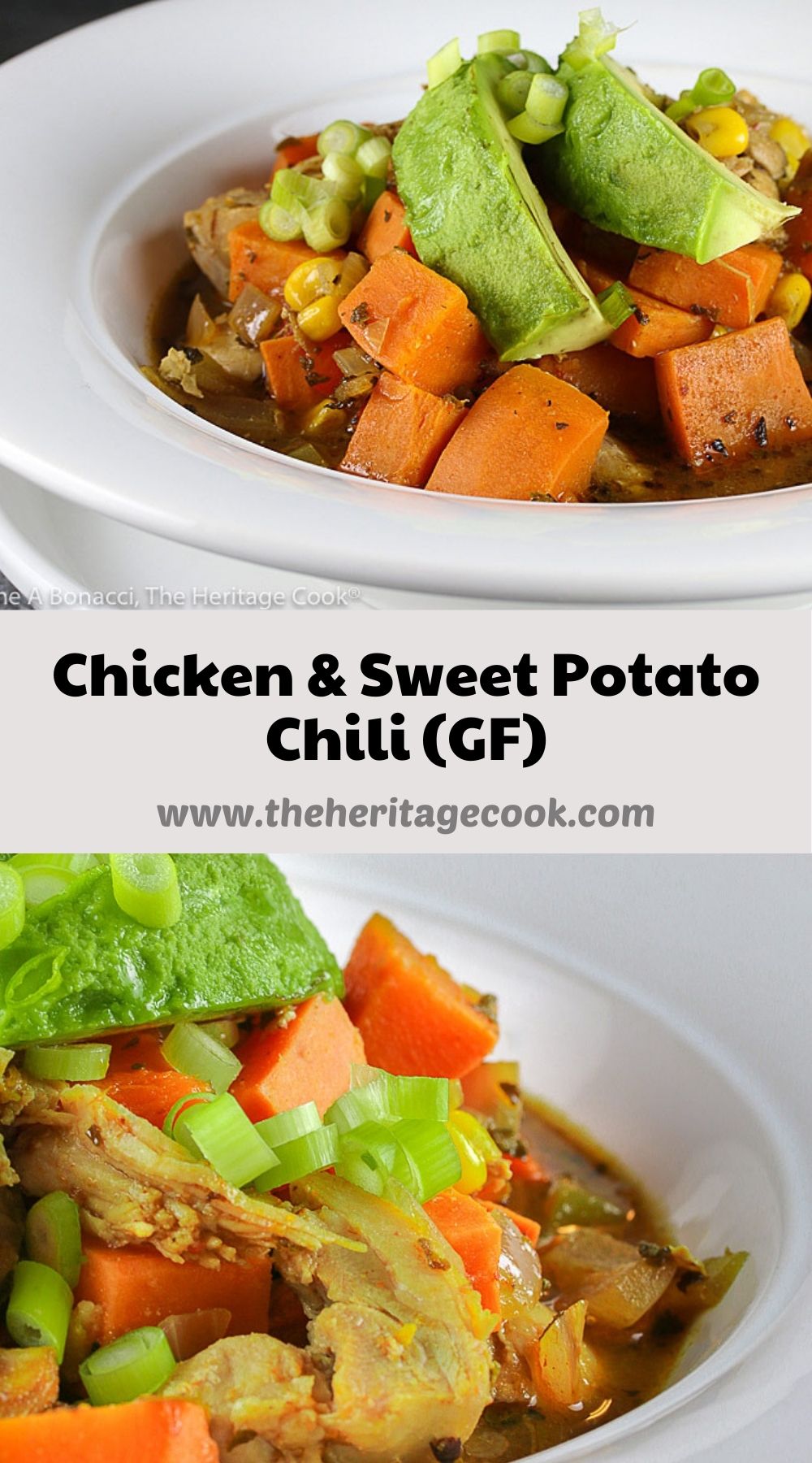 Chicken and Sweet Potato Chili (GF) © 2021 Jane Bonacci, The Heritage Cook