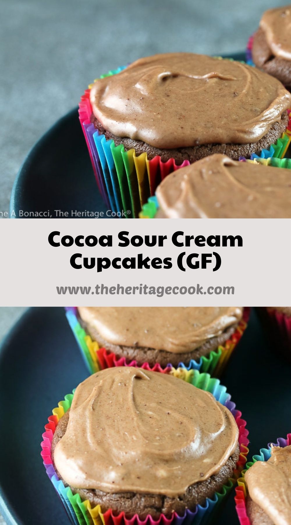 Cocoa Sour Cream Cupcakes © 2021 Jane Bonacci, The Heritage Cook
