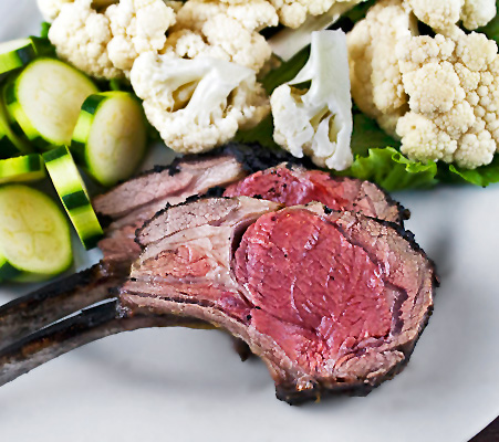 Frenched Rack of Lamb Roasted with Rosemary Mustard Glaze - Gluten Free © 2021 Jane Bonacci, The Heritage Cook