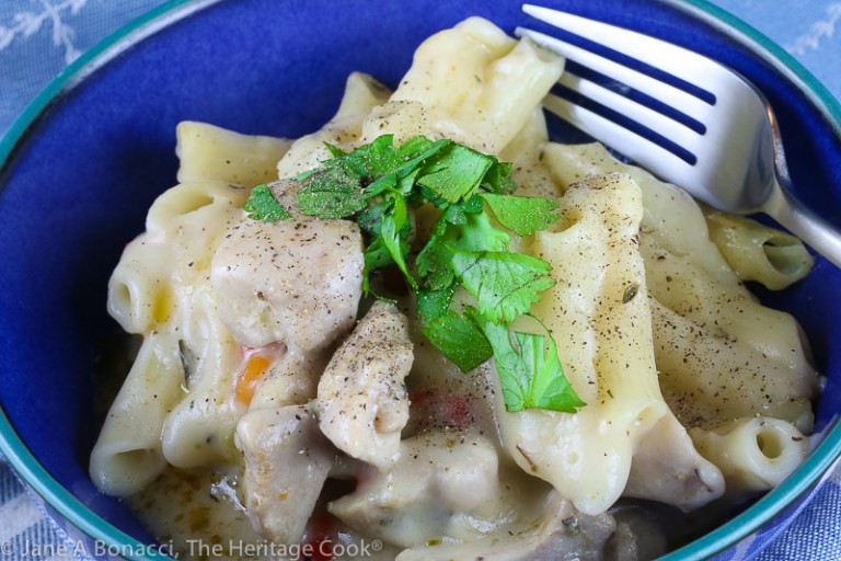Chicken Pot Pie Pasta Casserole (Gluten Free) • The Heritage Cook