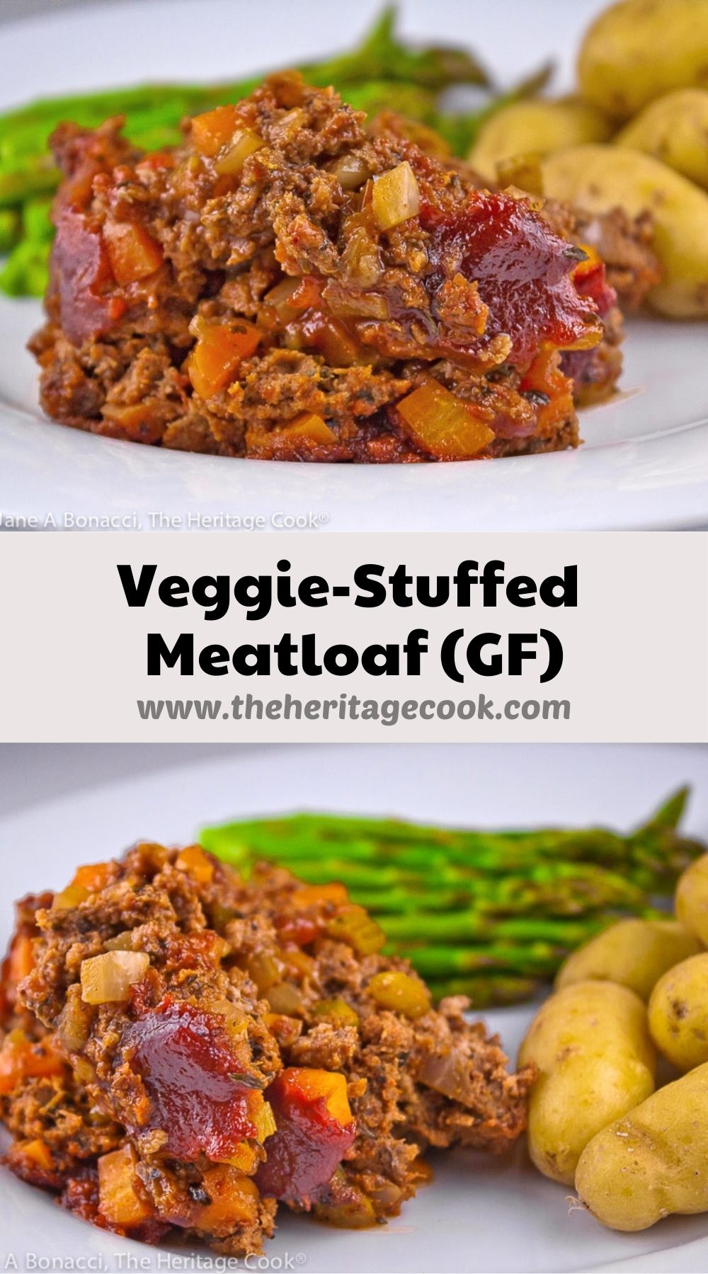 Vegetable-Stuffed Meatloaf (Gluten Free) © 2021 Jane Bonacci, The Heritage Cook