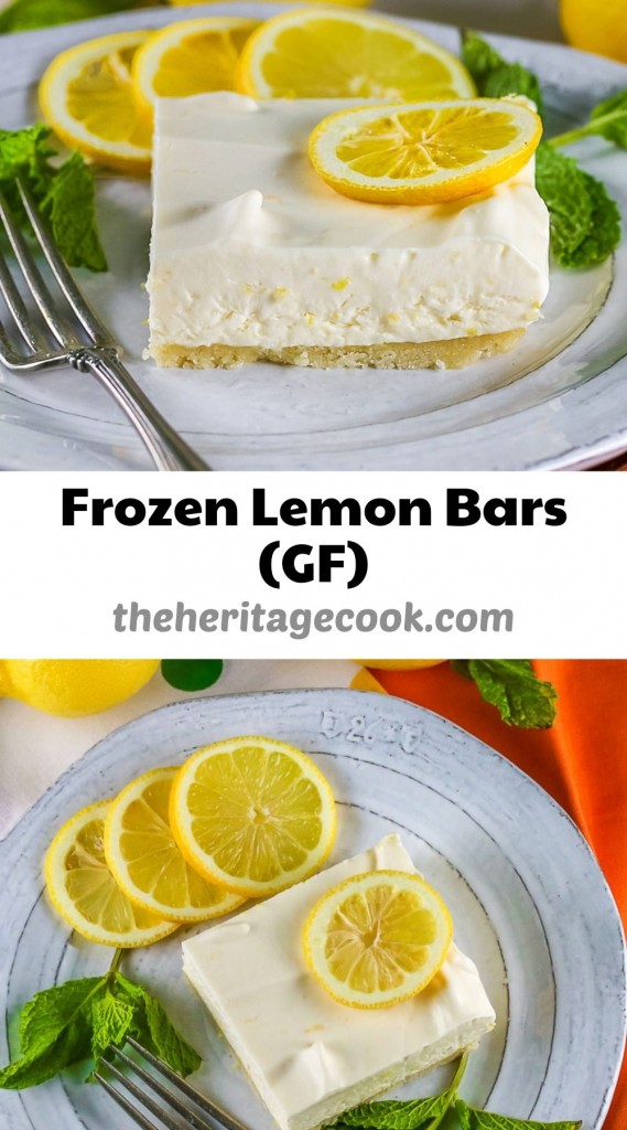 Frozen Lemon Bars with Almond Crust (GlutenFree) • The Heritage Cook