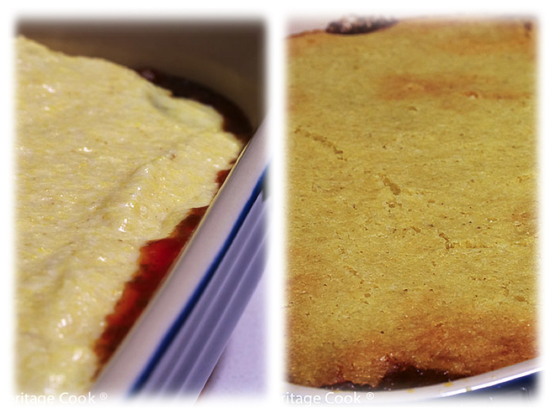 Before and After Baking; Beefy Taco Casserole © 2021 Jane Bonacci, The Heritage Cook
