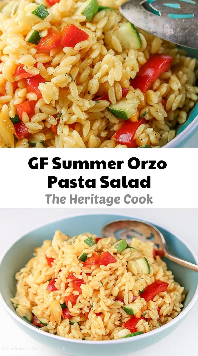 Gluten Free Summer Orzo Pasta Salad • The Heritage Cook