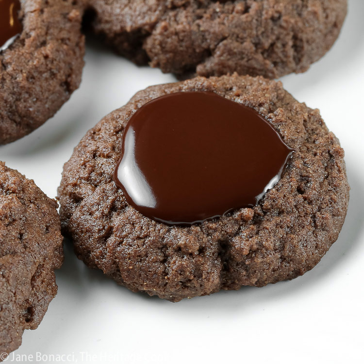 Double Chocolate Thumbprint Cookies (Gluten Free) © 2021 Jane Bonacci, The Heritage Cook