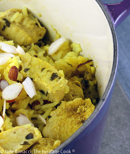 Dutch oven with easy chicken biryani