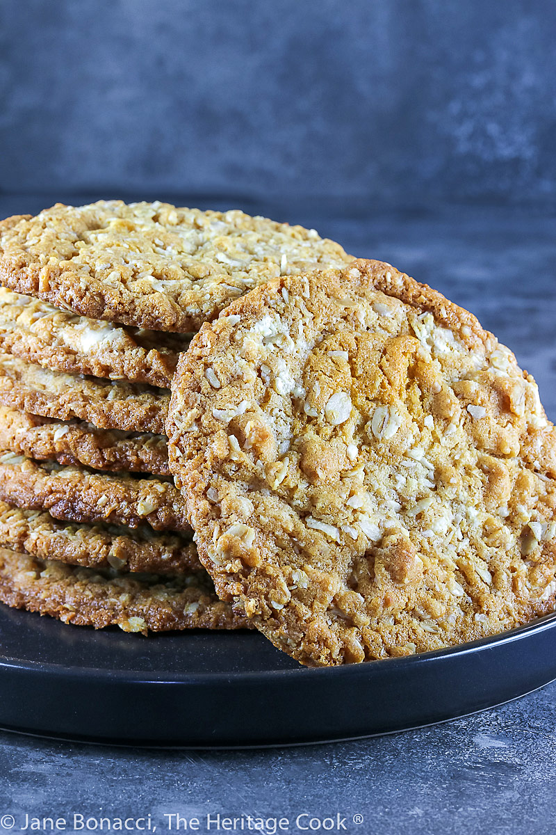 Gluten Free Anzac Biscuits (Cookies) © 2022 Jane Bonacci, The Heritage Cook