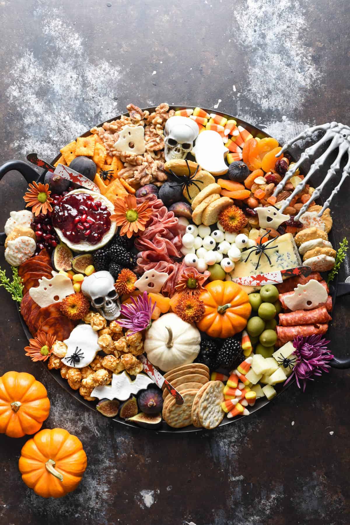 Halloween Charcuterie Board; Part of 15 Spooky Savory Halloween Dishes, assembled by Jane Bonacci, The Heritage Cook, 2022. 