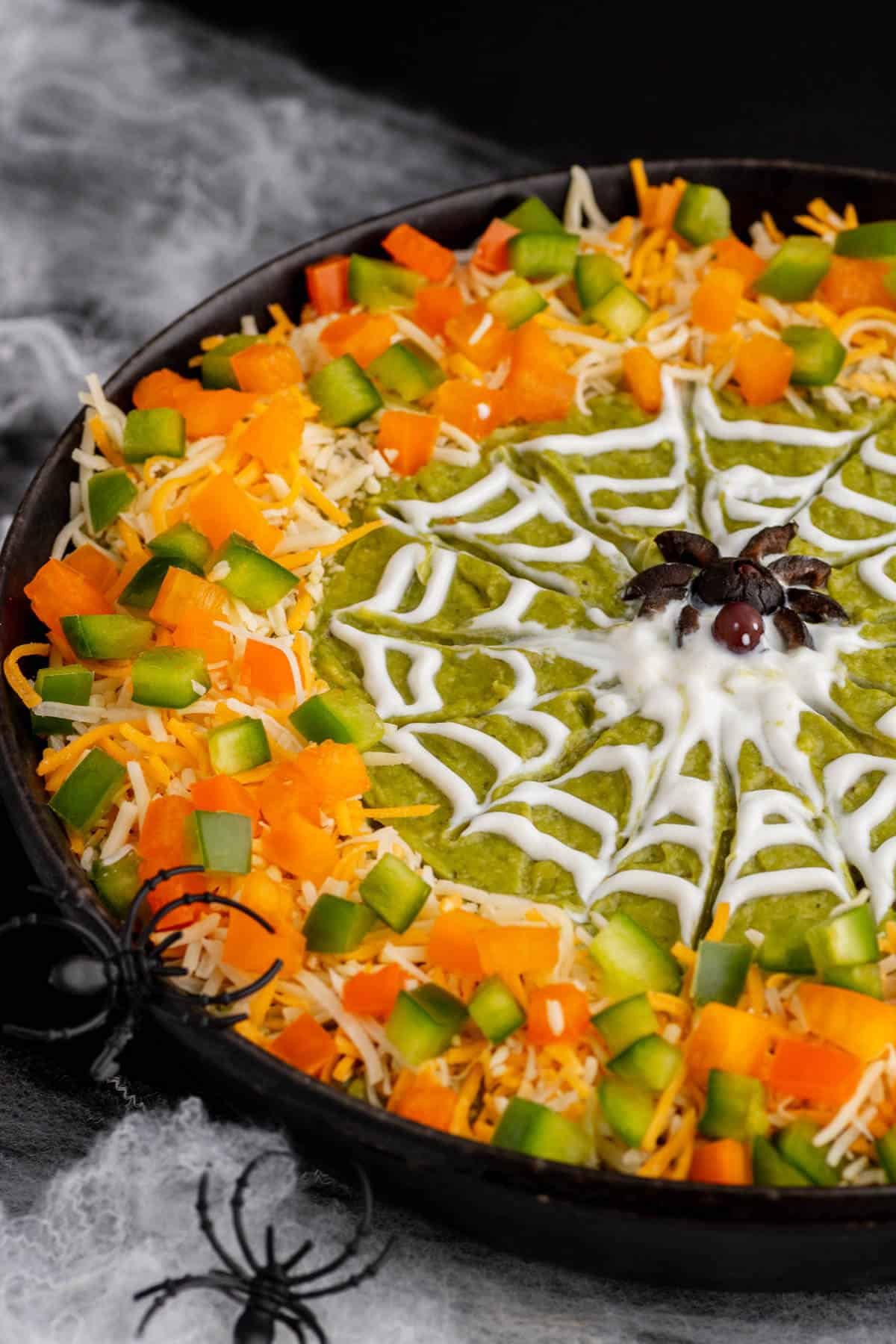 Spider Web Dip; Part of 15 Spooky Savory Halloween Dishes, assembled by Jane Bonacci, The Heritage Cook, 2022. 