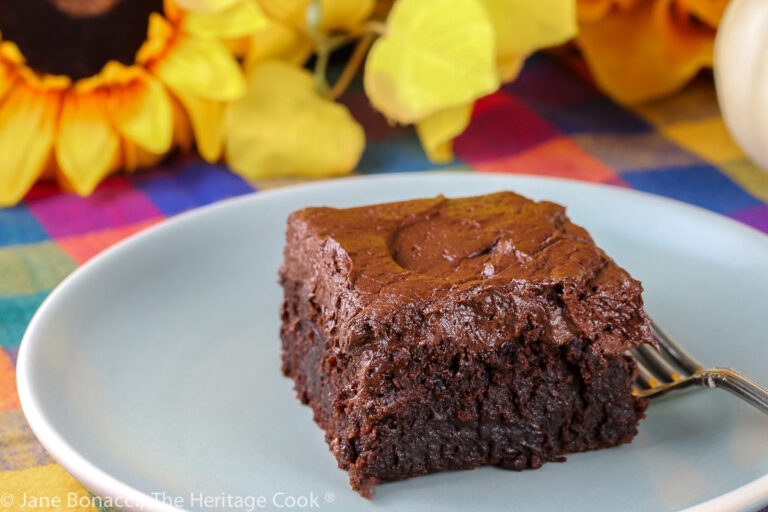 Kahlua Chocolate Cake with Chocolate Frosting (GF) • The Heritage Cook
