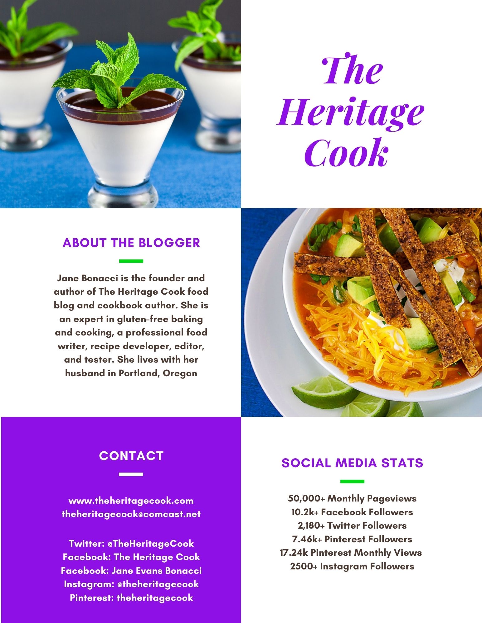 Media Kit for The Heritage Cook