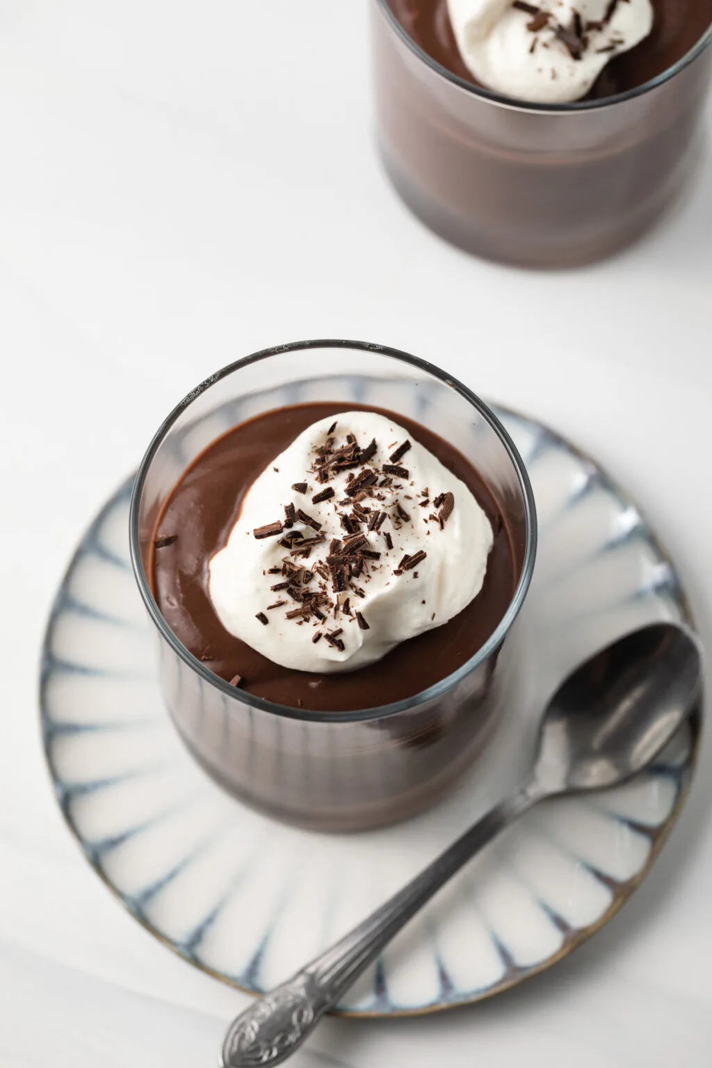 cups of chocolate pudding; Part of a round-up collection of recipes compiled by Jane Bonacci, The Heritage Cook, 15 Chocolate Desserts for your Holiday Table. 
