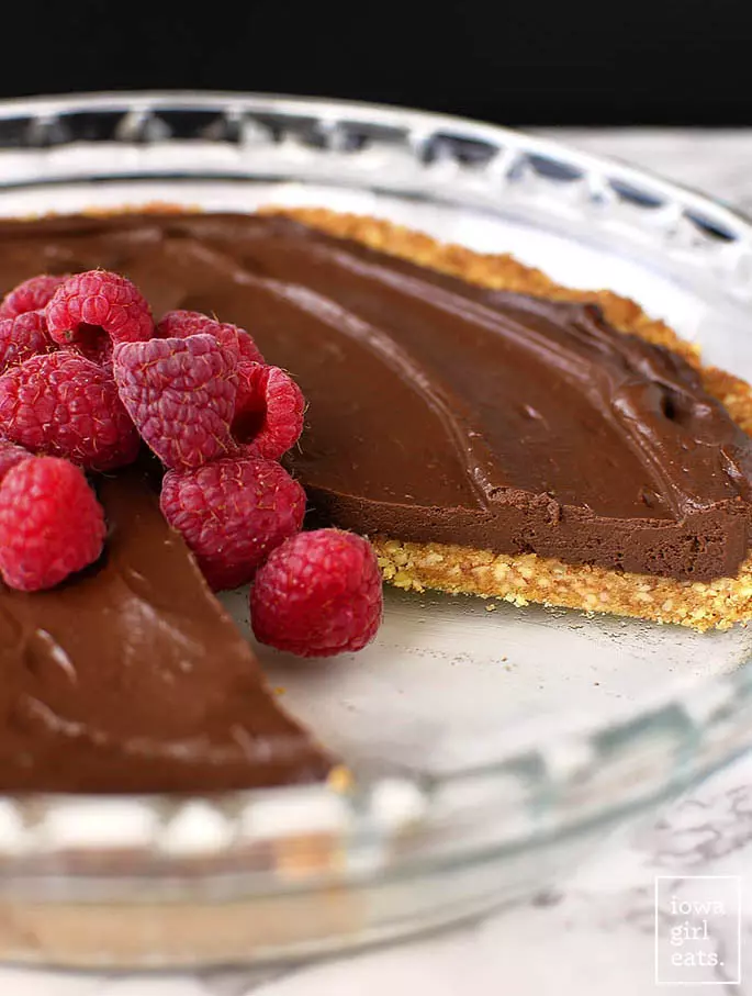 Chocolate Tart with Graham Cracker Almond Crust; Part of a round-up collection of recipes compiled by Jane Bonacci, The Heritage Cook, 15 Chocolate Desserts for your Holiday Table.
