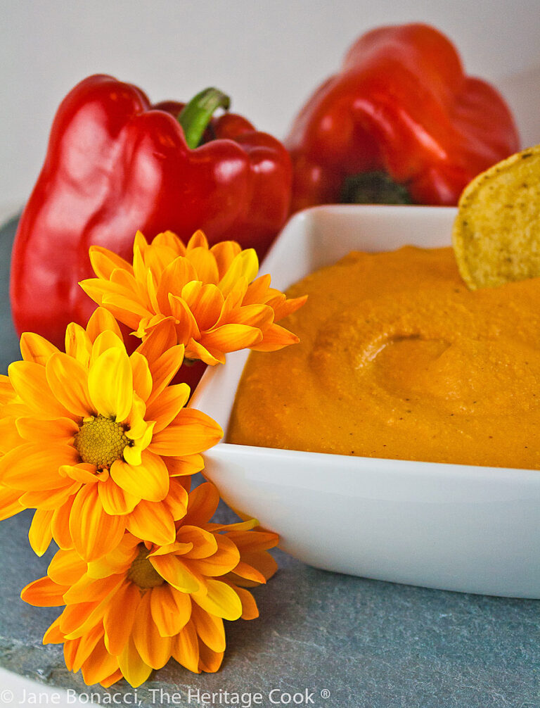 Roasted Red Pepper Hummus (GlutenFree) • The Heritage Cook