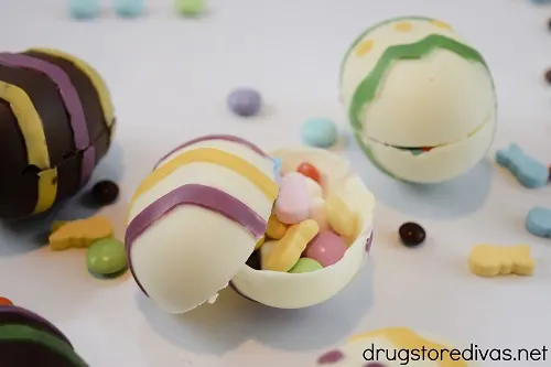 Candy eggs filled with more candy; 21 different chocolate treats in this blog post round-up are swoon-worthy; 21 Chocolate Easter Treats round-up 2023; assembled by Jane Bonacci, The Heritage Cook. 