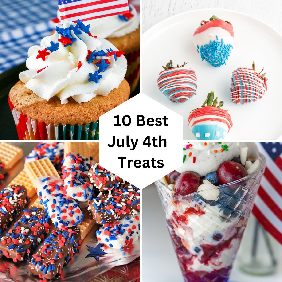 Collection of 10 of the Best 4th of July Chocolate Treats compiled by Jane Bonacci, The Heritage Cook. 