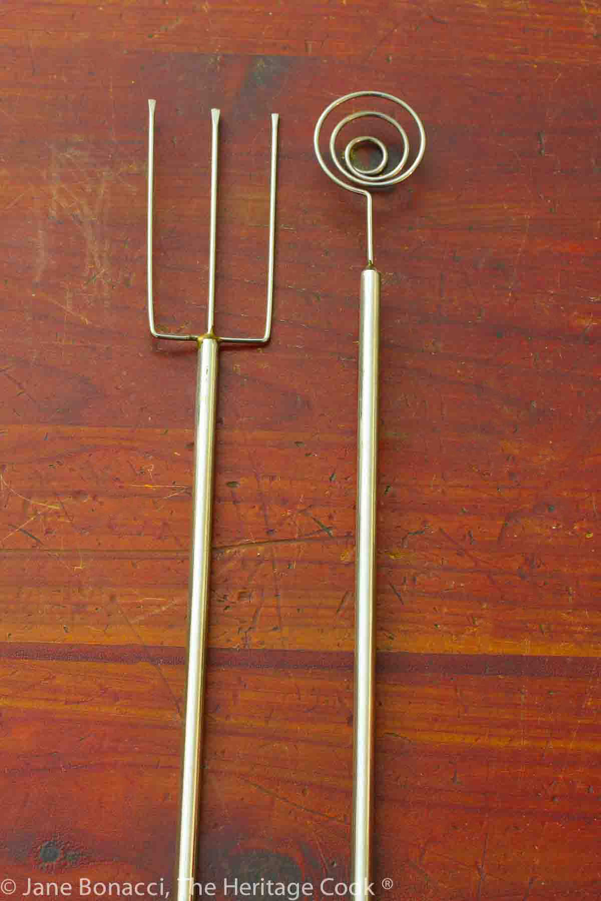 Two of my chocolate dipping tools, I used the pronged fork for these truffles. 