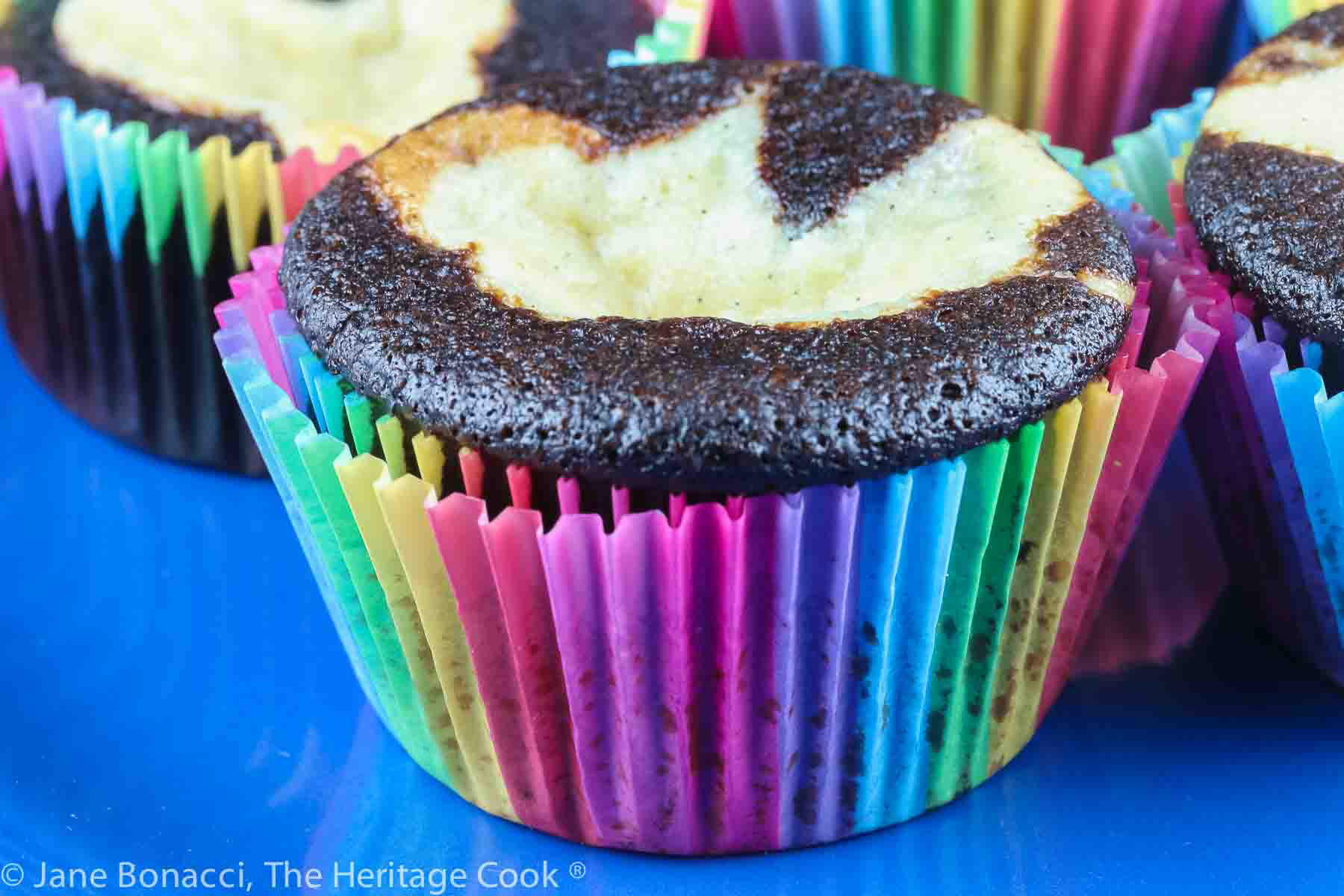 Black Bottom Cupcakes; Collection of the Top 10 Chocolate Recipes from 2023 on The Heritage Cook website © 2023 compiled by Jane Bonacci, The Heritage Cook. 