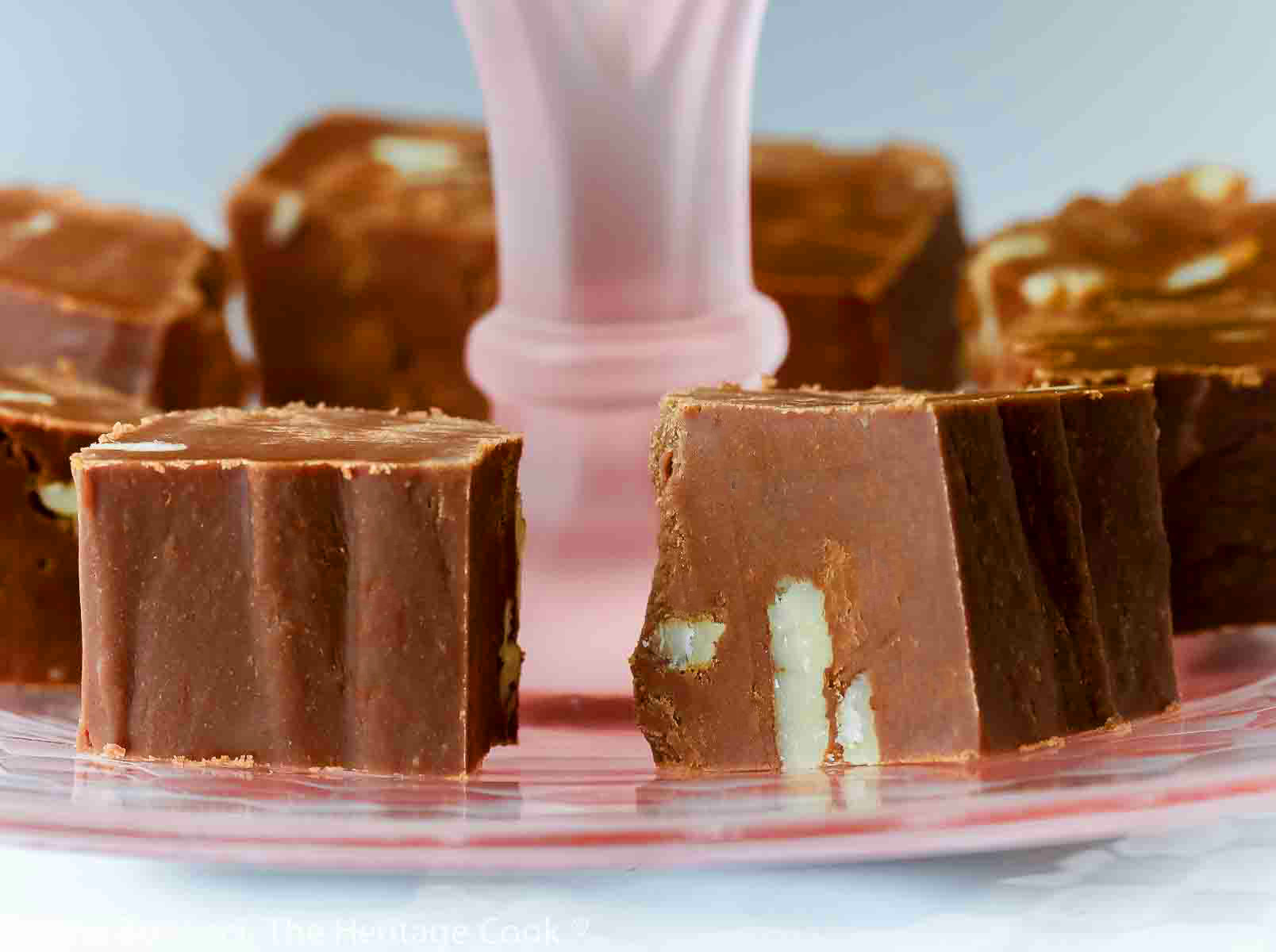 Squares of the World's Easiest Fudge; Collection of the Top 10 Chocolate Recipes from 2023 on The Heritage Cook website © 2023 compiled by Jane Bonacci, The Heritage Cook. 