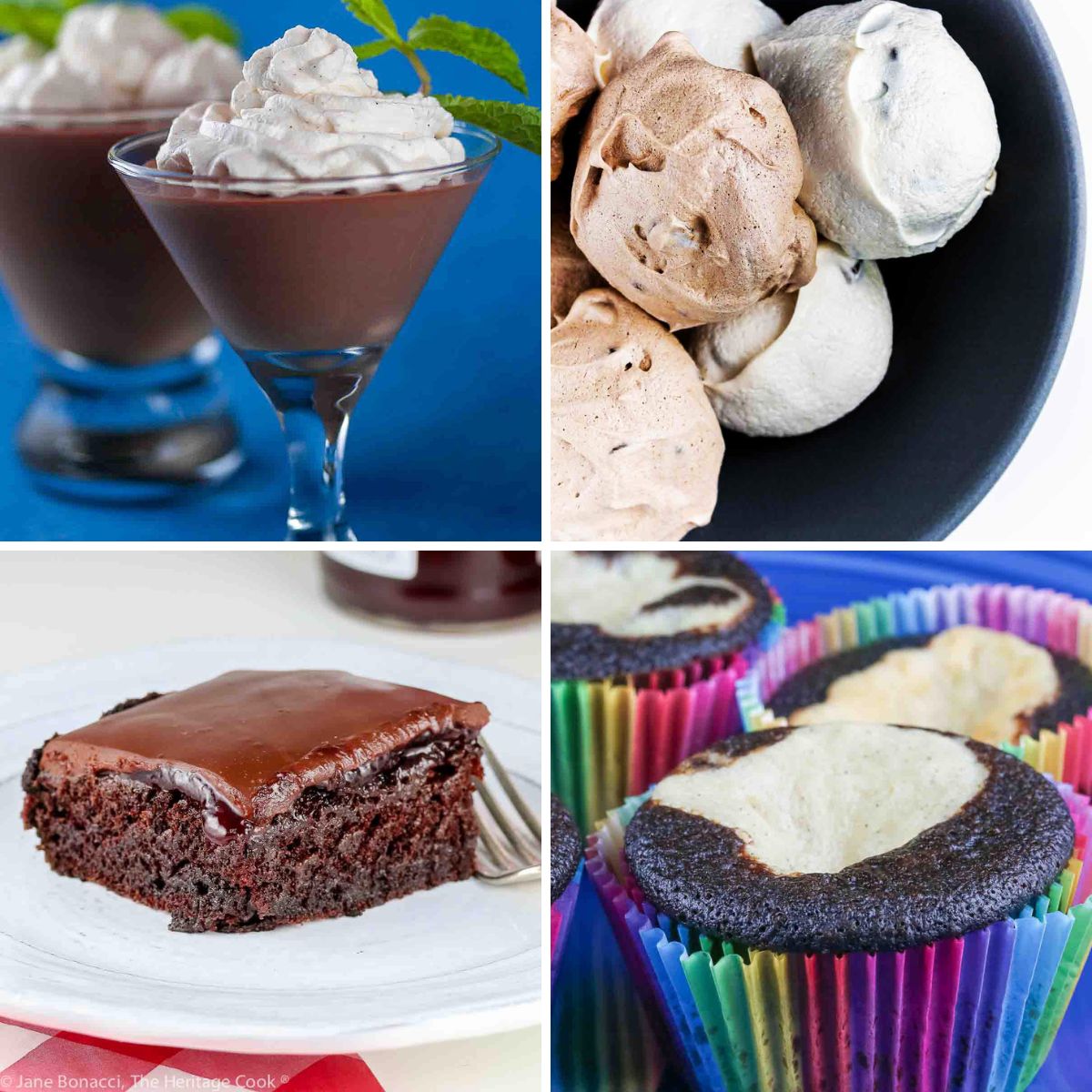 Collection of the Top 10 Chocolate Recipes from 2023 on The Heritage Cook website © 2023 compiled by Jane Bonacci, The Heritage Cook. 