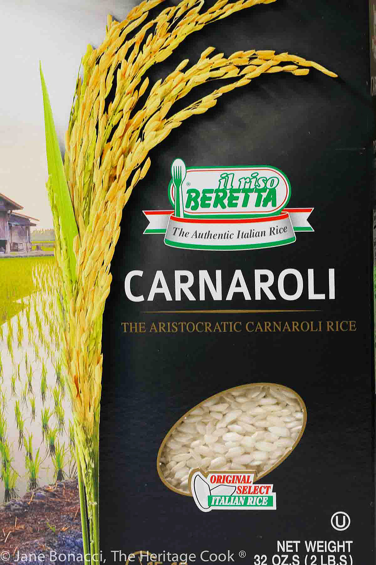 Box of carnaroli rice, my favorite for risotto. 
