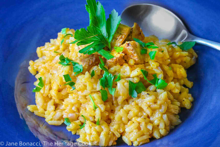 Chorizo Risotto with Chicken (Gluten Free) • The Heritage Cook