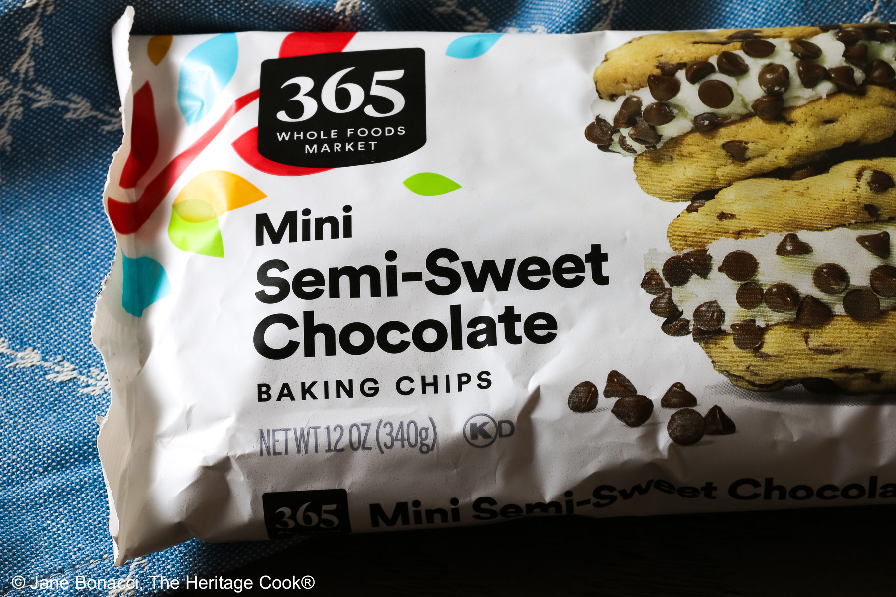 Bag of mini semisweet chocolate chips. 