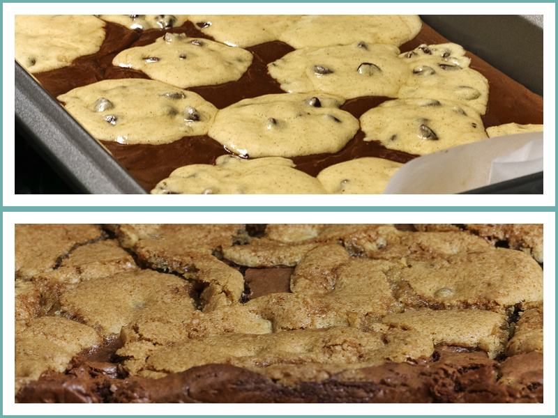 Top: Halfway through baking, cookies are spreading ... Bottom: Hot from the oven! 