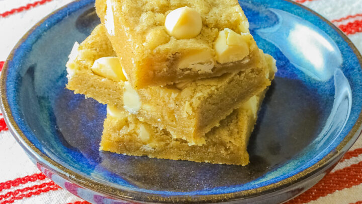 Egg-Free White Chocolate Chip Blondies (GF) • The Heritage Cook ®