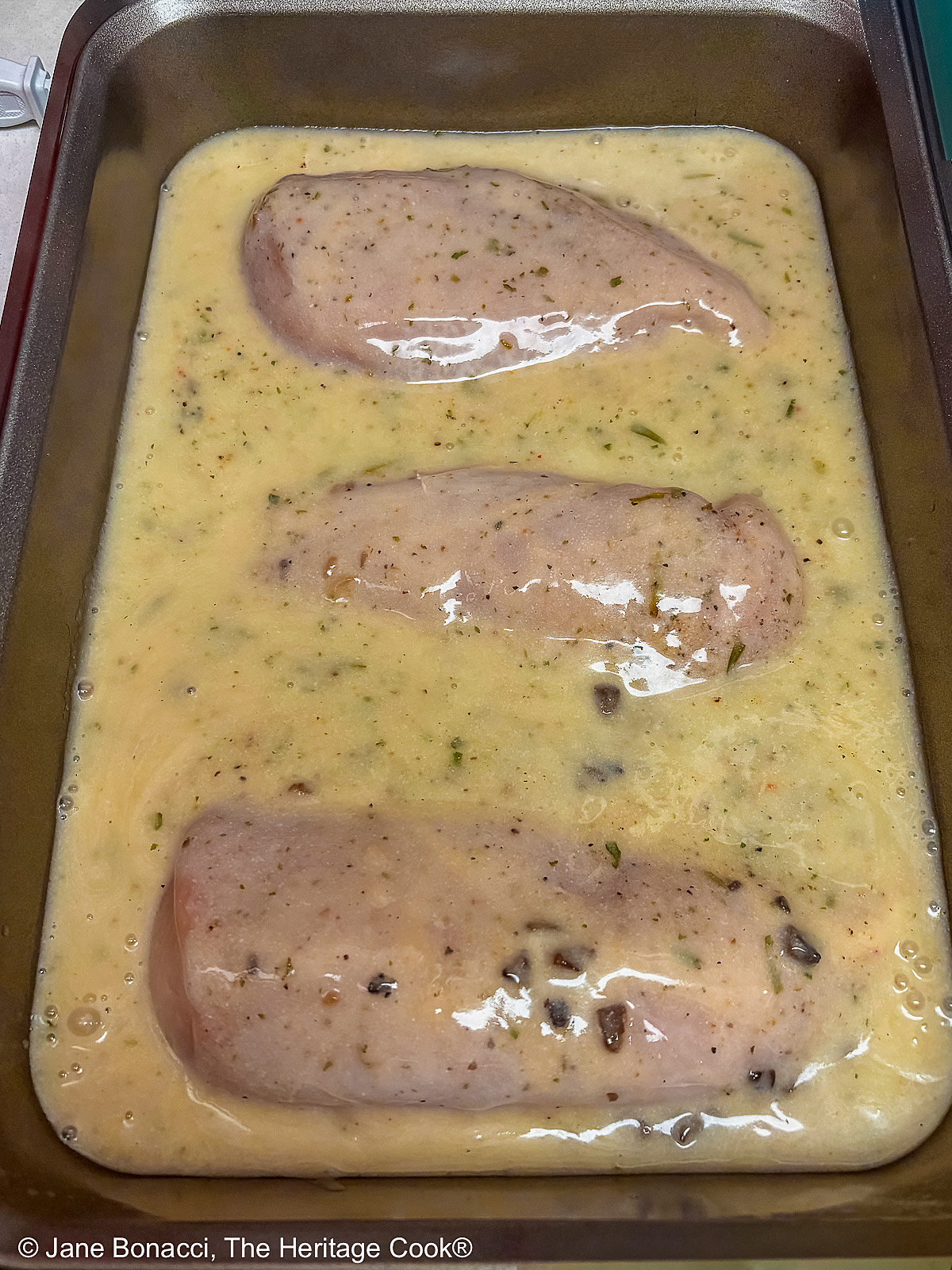Chicken ready for the oven - such an easy dinner!