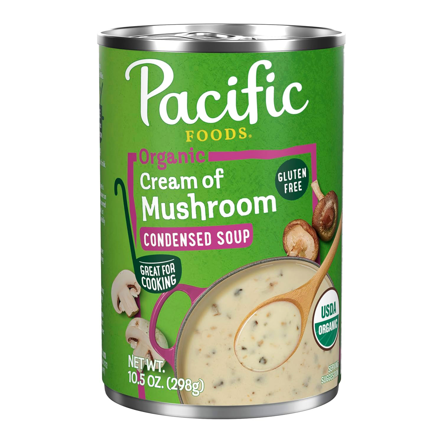 Can of Pacific Cream of Mushroom Soup, Gluten Free.