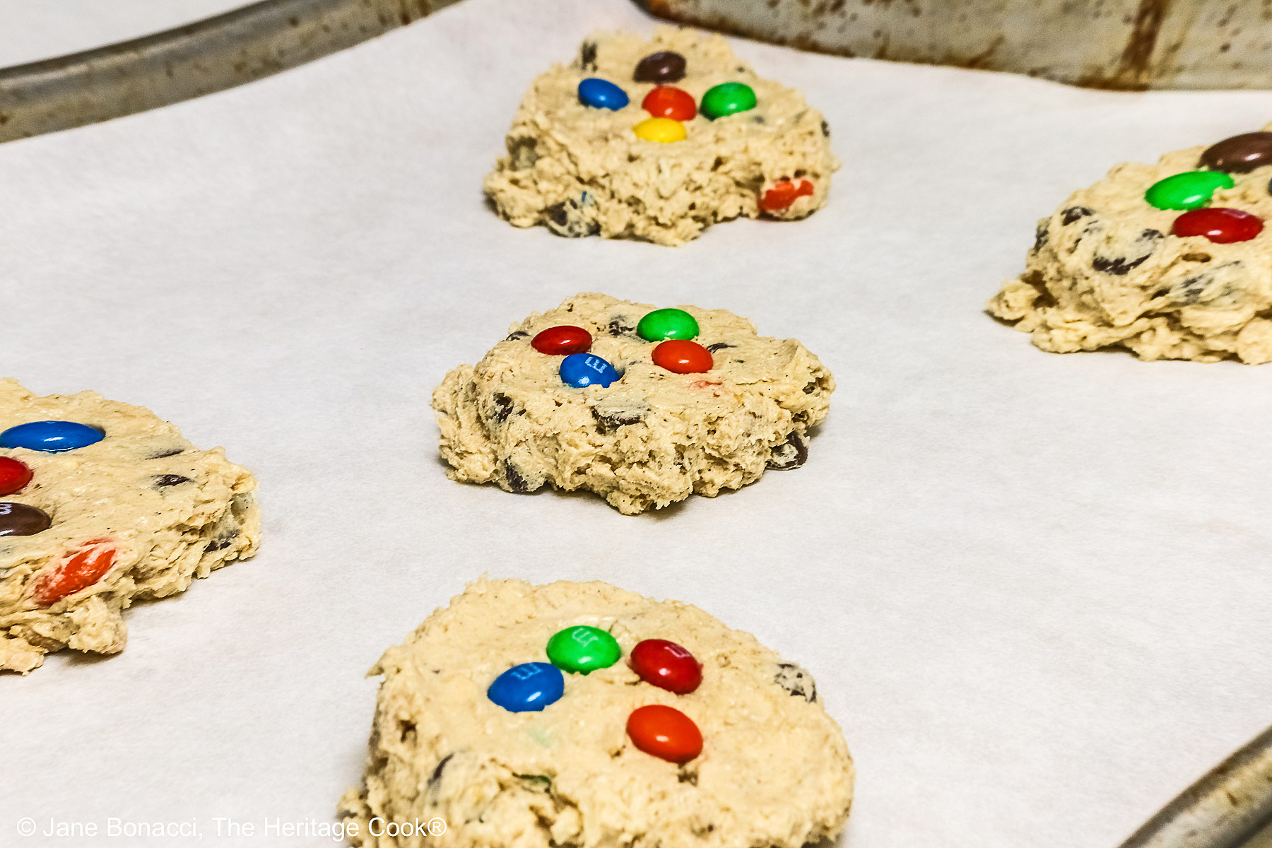 Unbaked cookies ready for the oven.